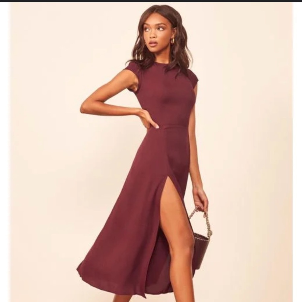 Reformation Gavin dress plum